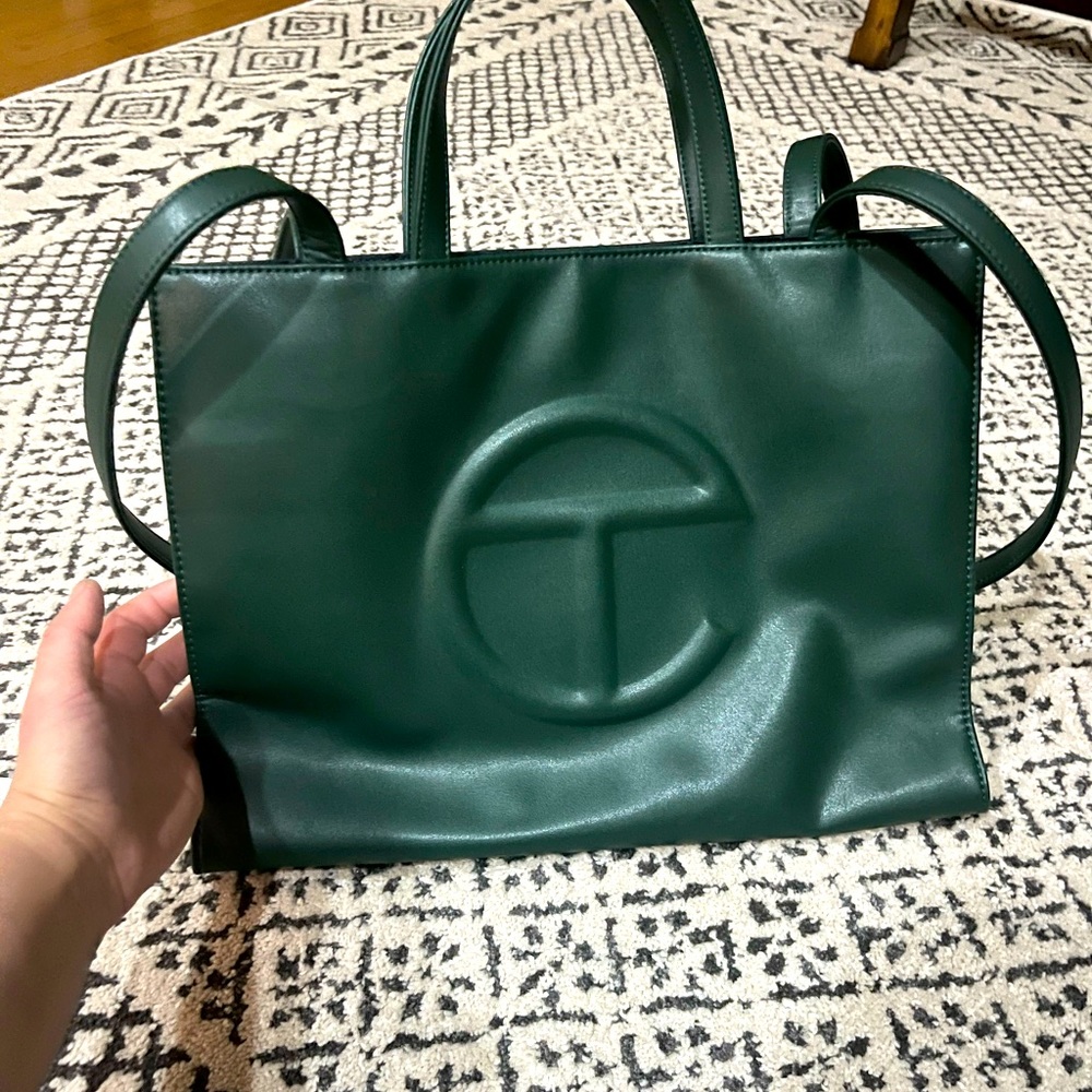 Medium olive green telfar tote